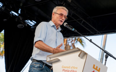 Manel Canadell, en representació de l’AdEM, a càrrec del pregó de la Festa Major de Platja d’Aro 2025